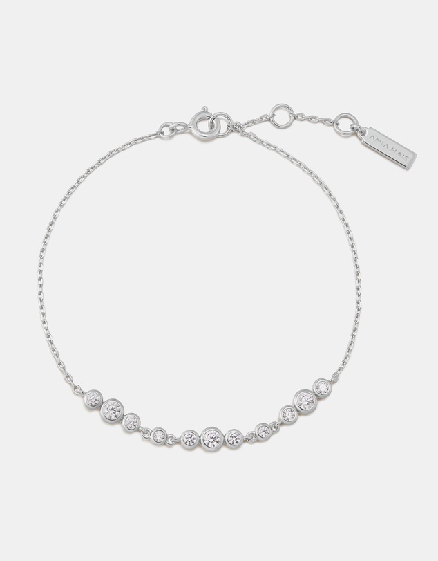 Ania Haie - Silver Graduated Bezel-Set Trios Bracelet