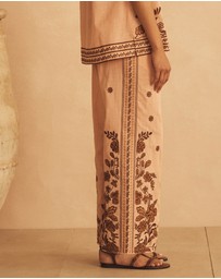 AUR OCEA - Embroidered Straight Leg Pant