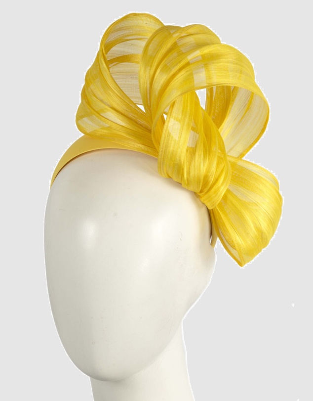Fillies Collection - Bespoke Yellow Bow Racing Fascinator