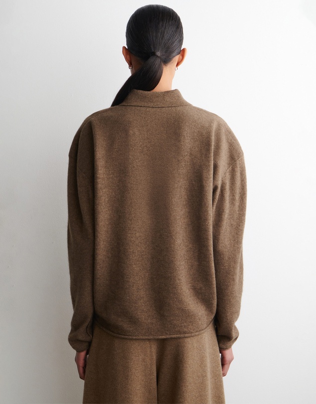 COS - Merino Wool-Yak Zip-Up Polo Shirt