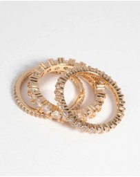 Lovisa - Gold Cubic Zirconia Triple Band Ring