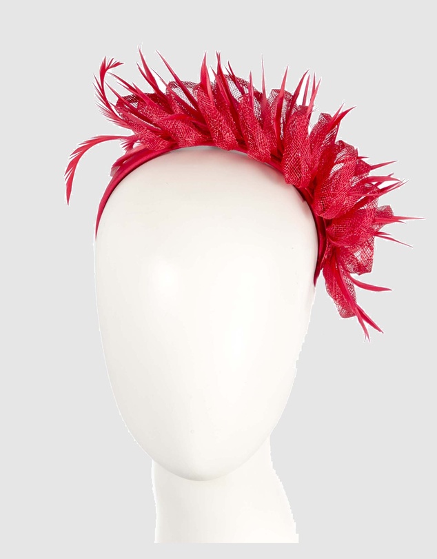 Max Alexander - Red Sinamay Fascinator Headband