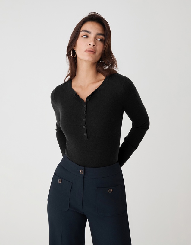 Forcast - Henley Button Up Knit