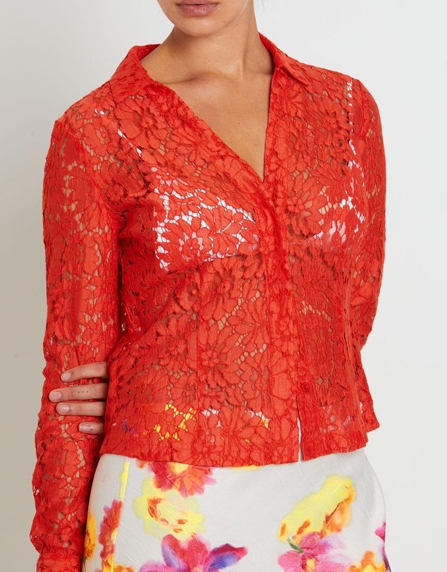 Studio - Pip Sheer Lace Long Sleeve Shirt