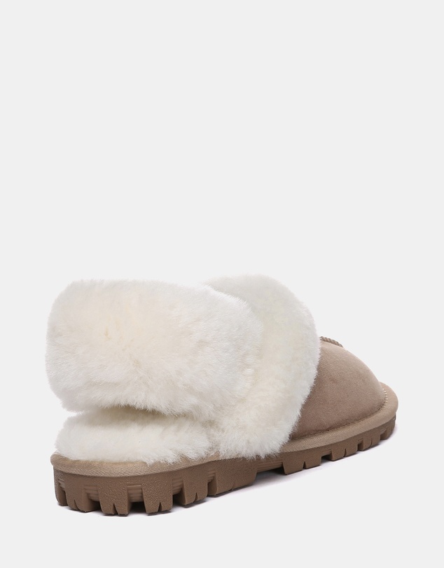 EVERAU - Australian Shepherd Ugg Waffle Fluffy Double Faced Sheepskin Upper House Shoes