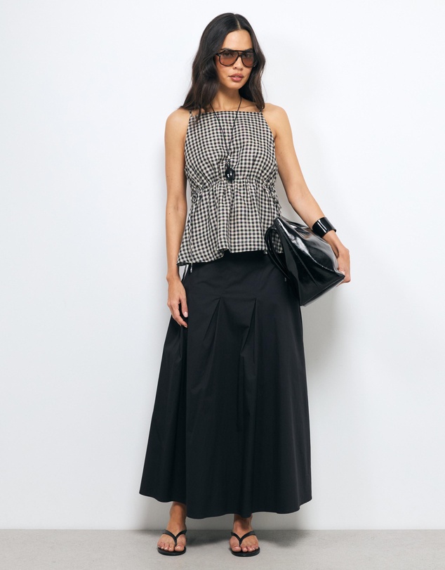 AERE - Florence Gingham Linen Top