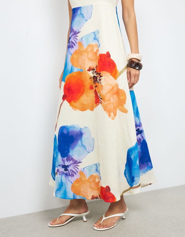 AERE - Lea Linen Midi Dress
