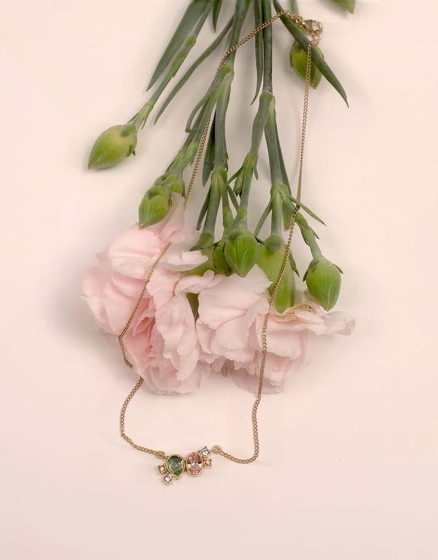 Elli Jewelry - Necklace Crystal 925 Sterling Silver Gold-Plated