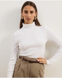 Atmos&Here - Annie Wool Blend Turtleneck Knit Top