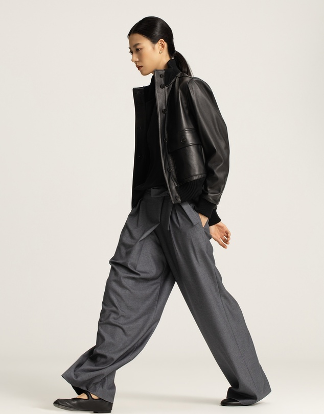 IDA+S - Amira Wool Asymmetrical Pleated Trousers