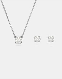 Swarovski - Stilla Set, Round Cut, White, Rhodium-Plated