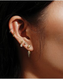 Ania Haie - Ania Haie Gold Pyramid Dangle Threaded Stud Earrings
