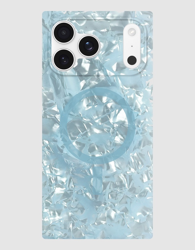 Flaunt - Flaunt Square Icy Blue Pearl MagSafe Case for iPhone 17 Pro Max
