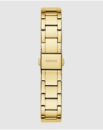 GUESS - Gold-Tone 30mm White Dial with Crystal Bezel Women's Watch
