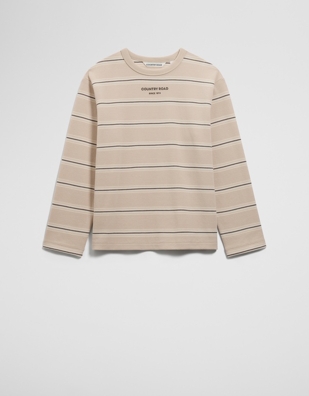 Country Road - Organically Grown Cotton Stripe Long Sleeve Pique T-shirt
