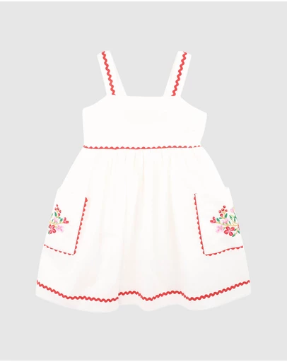 Bebe by Minihaha - Festive Ric Rac Pocket Dress - Kids