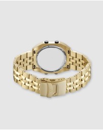 Maxum - Raglan Tide Watch - Gold Case, Black Dial & Gold Stainless Steel Strap