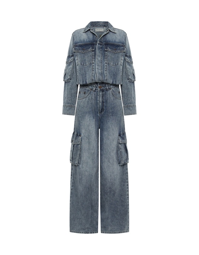 ONE TEASPOON - Blue Blossom Cargo Trucker Overall