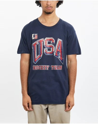 Vintage by The Real Deal - Pre Loved - 80s USA Hockey Team Tee