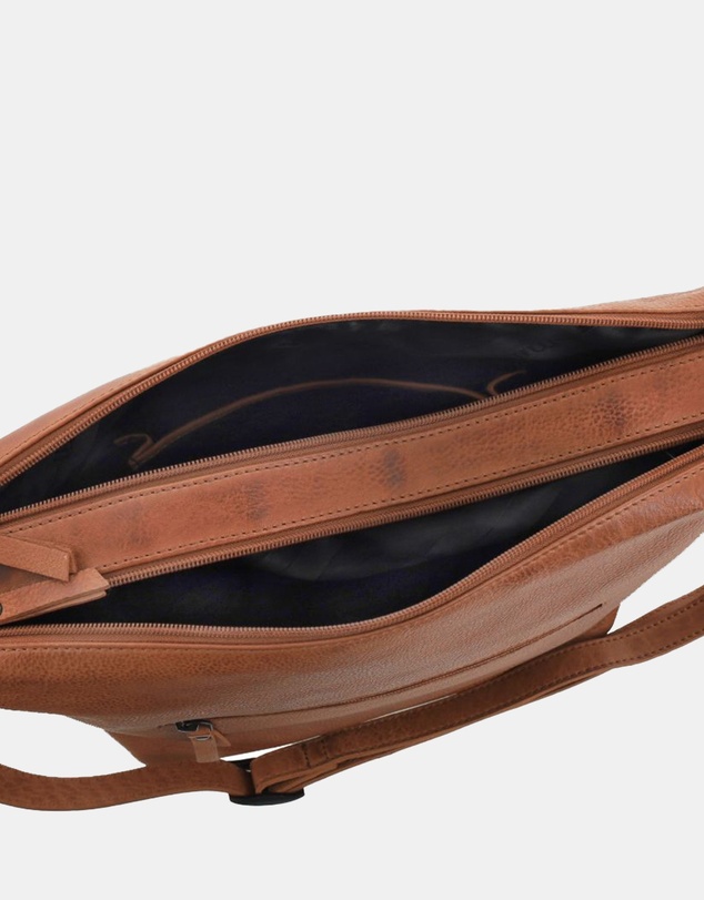 Milleni - Milleni Ladies Genuine Leather Double Zip Cross-Body Bag