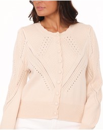 Petal & Pup - Annika Puff Sleeve Cardigan - Cream