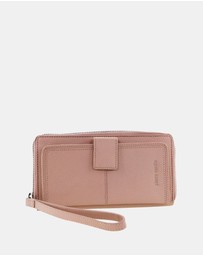 Pierre Cardin - Pierre Cardin Women's Leather Zip around wallet w/ Wristlet