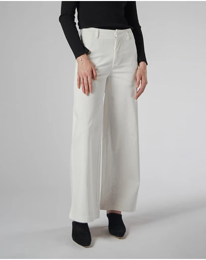 DRICOPER DENIM - Velika Ivory Wide Leg Trousers