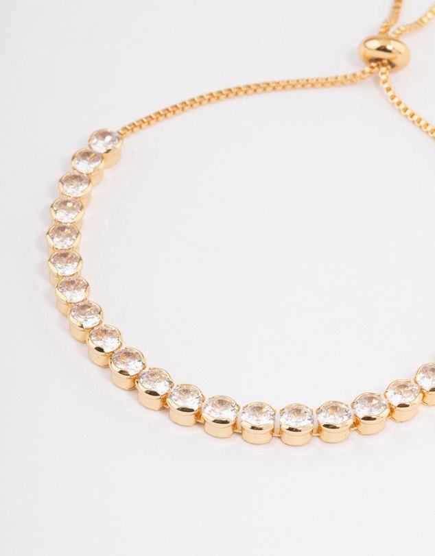 Lovisa - Gold Plated Round Cubic Zirconia Toggle Tennis Bracelet