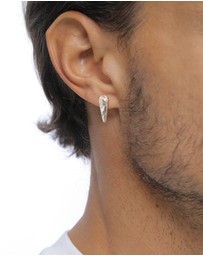 Kuzzoi - ICONIC EXCLUSIVE - Earrings Male Drop Textured 925 Sterling Silver