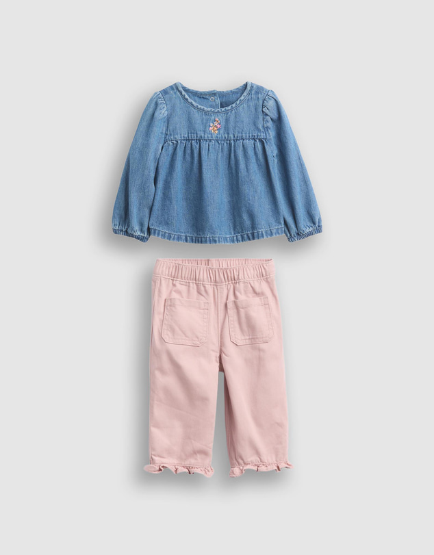GAP - LS Top Embroidered Pants Set - Babies