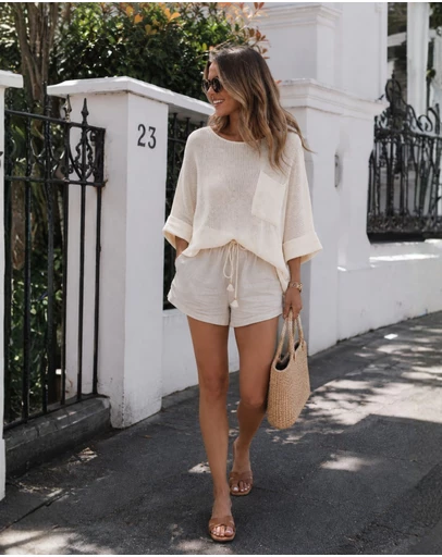 Esther & Co - Evandra Knit Top - Cream
