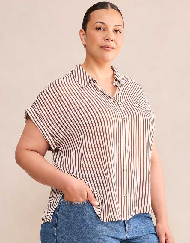 Forever New Curve - Rhea Curve Striped Shirt