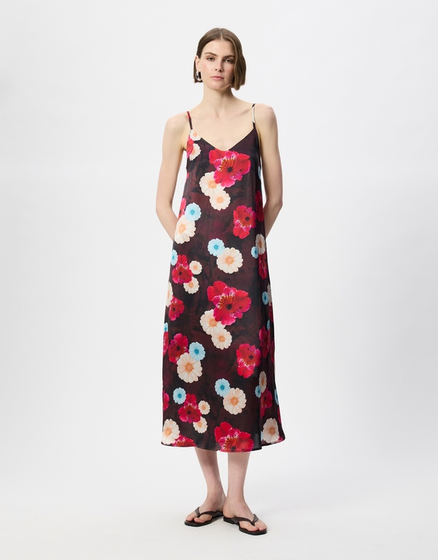 The Social Outfit - Silk Slip Dress - Cosmic Bloom