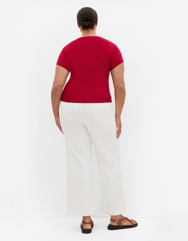 City Chic - Plus size Micro Brklyn Print Tee - red