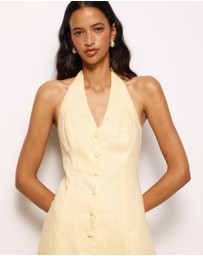 AERE - Rosa Linen Halter Midi Dress