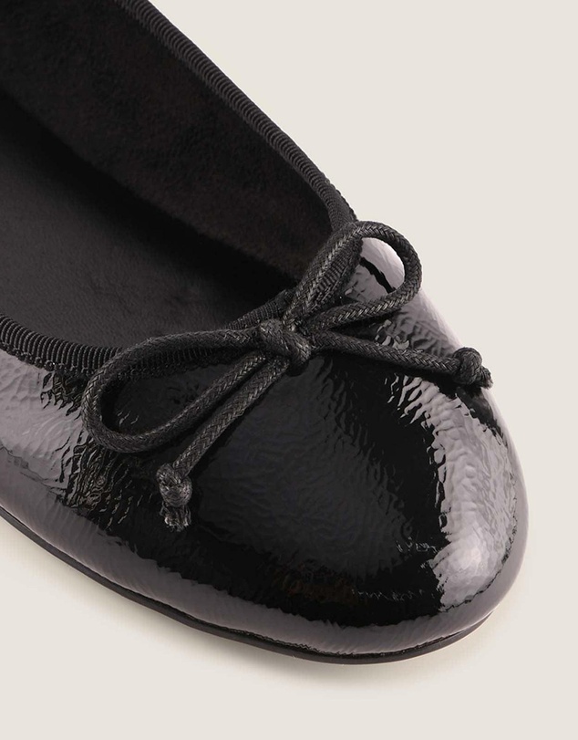 Shelly Shen - Poet Ballet Flats Black Crinkle Patent