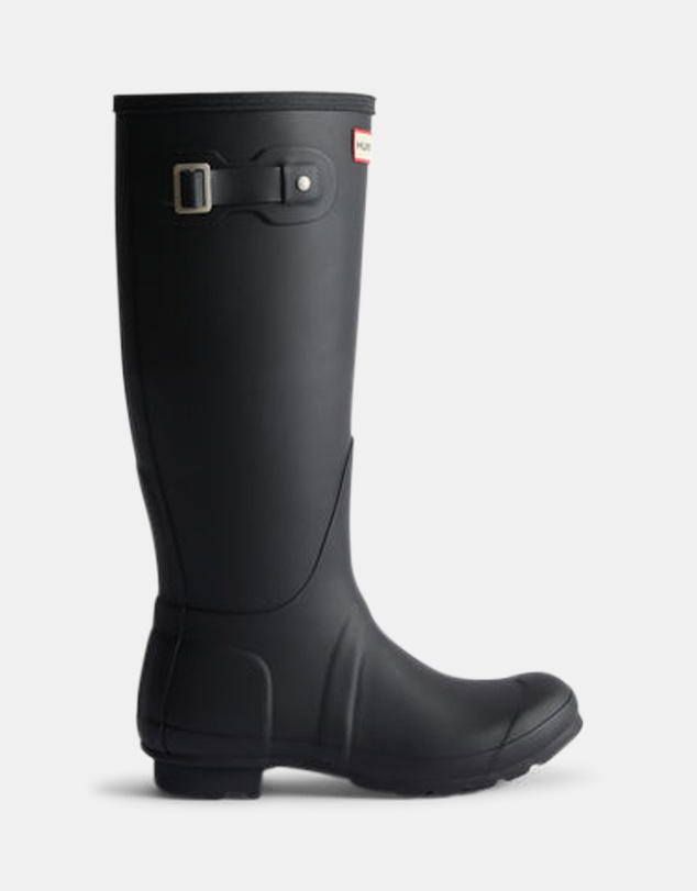 Hunter - Women's Original Tall Tartan Lining Black/Dark Olive