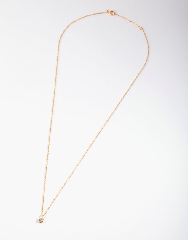 Lovisa - Gold Plated Sterling Silver Baby Cubic Zirconia Necklace