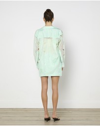 Cirkular - Pre-Loved - Oroton Mint Lace Shirt and Skirt Set