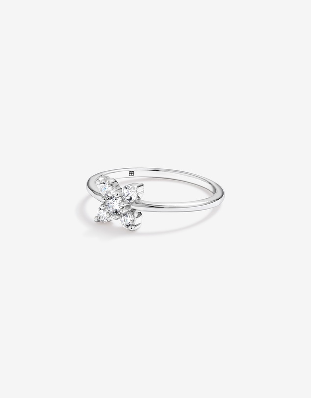 Michael Hill - Cubic Zirconia Floral Ring in Sterling Silver
