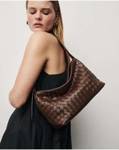 VESTIRSI - Elena Woven Shoulder Bag Chocolate