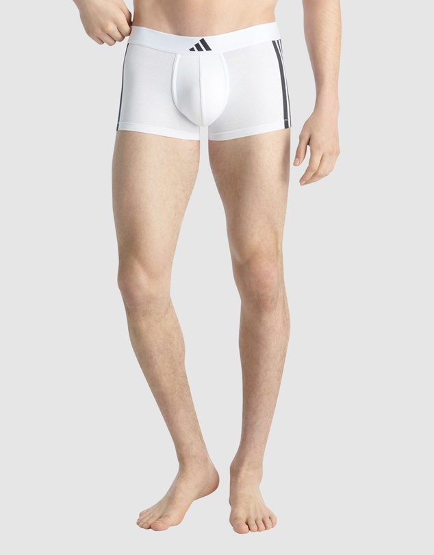 adidas Sportswear - 2 Pack Active Flex Cotton 3 Stripes Low Rise Trunk Underwear