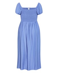 City Chic - Plus size Abbigail Split Maxi Dress - cornflower blue