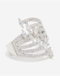 Lovisa - Silver Cubic Zirconia Mini Triangles Layered Ring