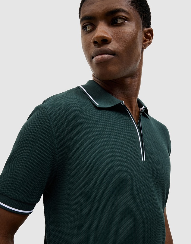 Politix - Morgan Textured Zip-up Polo
