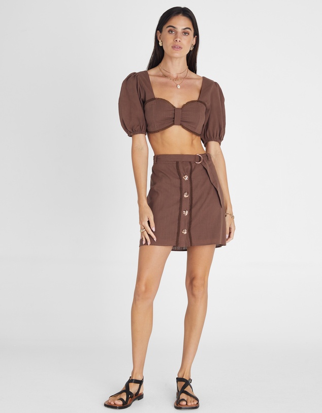 Heaven Australia - Garnet Button Up Mini Skirt
