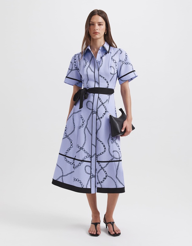 SABA - Chain Twill Belted Midi Dress
