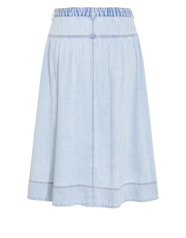 City Chic - Plus size Ari Denim Midi Skirt - light wash