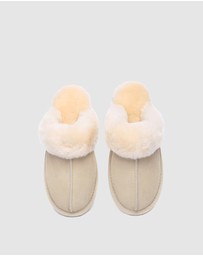 EVERAU - EverAU Ugg Rosa Slipper Suede Cow Suede Upper House Shoes