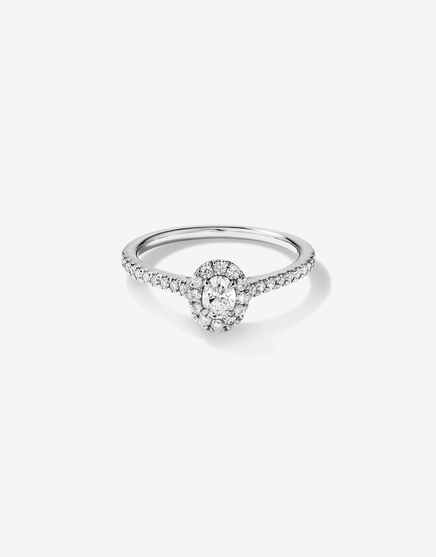 Michael Hill - Oval Halo Ring with 0.50 Carat TW of Diamonds in 14kt White Gold
